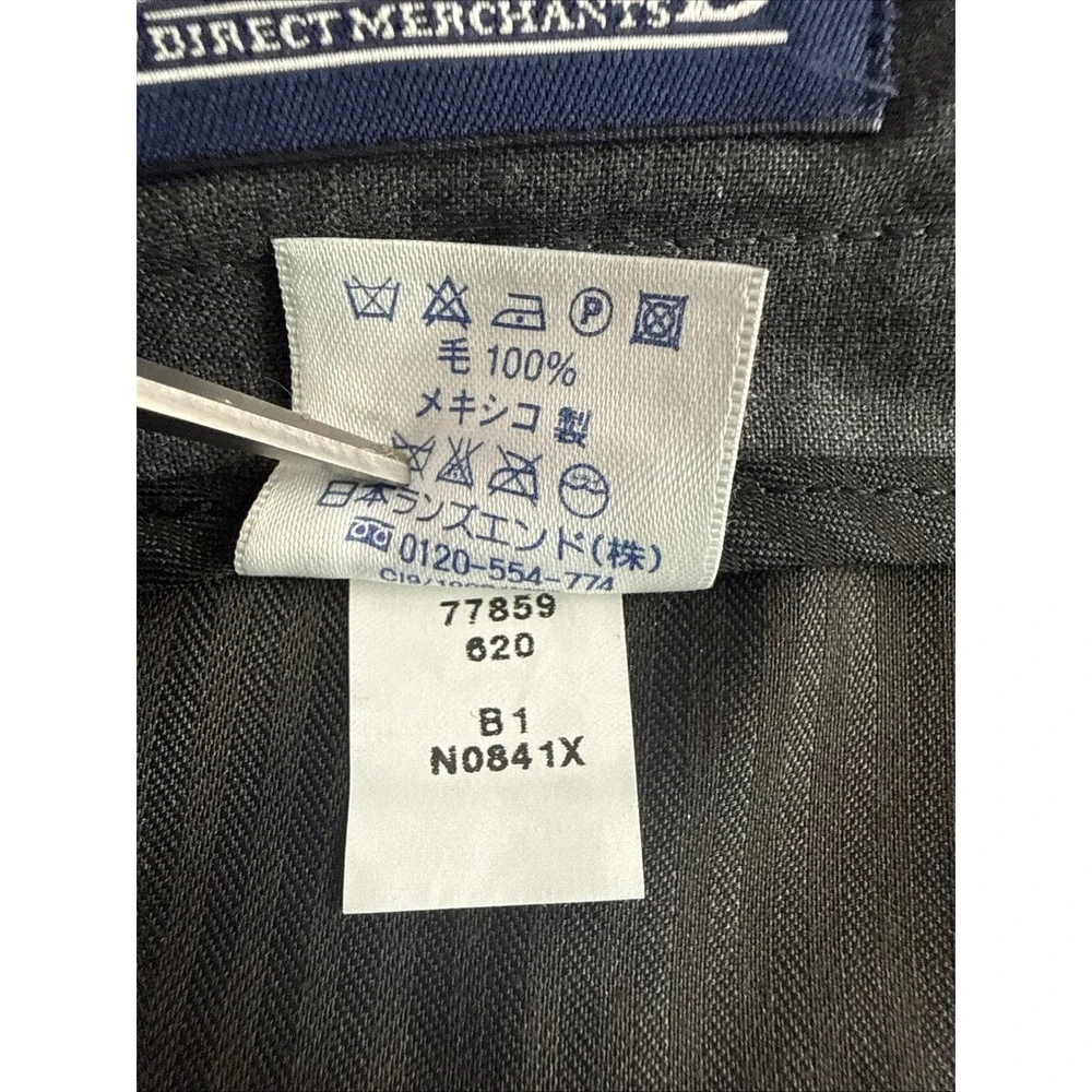 New VTG Lands End Men's 42‎ L Charcoal Heather Wool Dress Pants Pleated Unhemmed